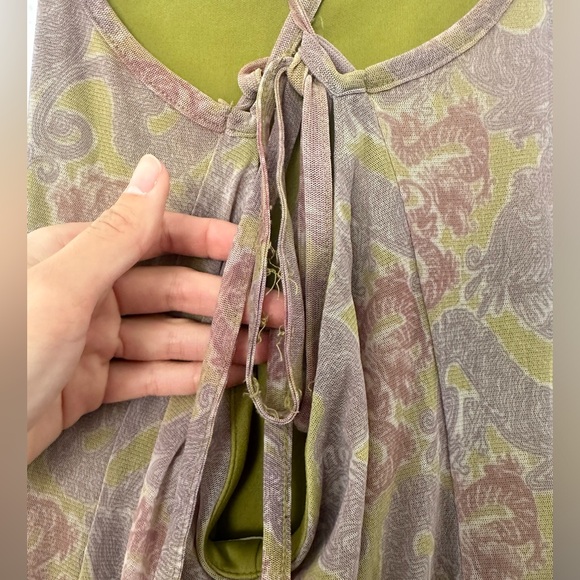 Unique Vintage Dragon Maxi Dress Tie Dress - Picture 7 of 7